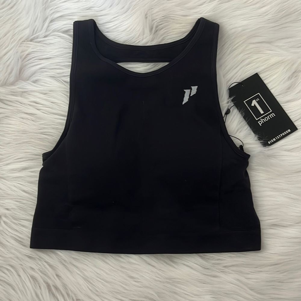 Black Racerback Sports Bra with Wide Straps